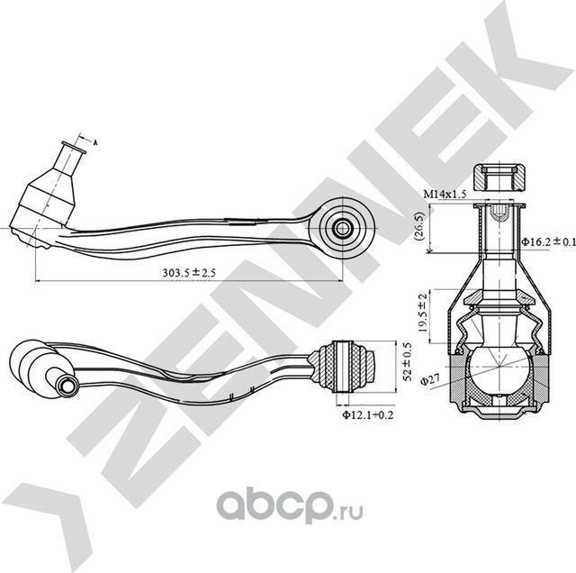 РЫЧАГ ПЕРЕДНИЙ НИЖНИЙ ЗАДНИЙ ЛЕВЫЙ BMW E60 03 (Zennek). Артикул DCA0087