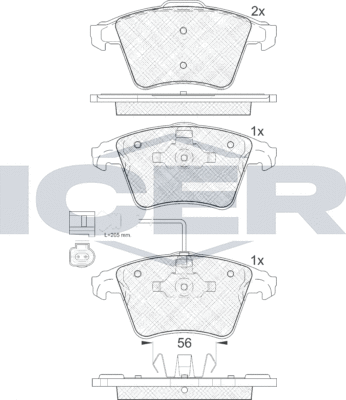 Тормозные колодки Icer. Артикул 181778