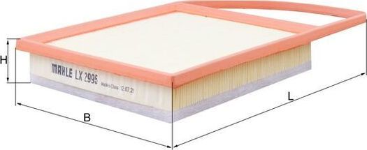 Воздушный фильтр Mahle для Citroen C-Elysee I 2012-2026. Артикул LX 2995