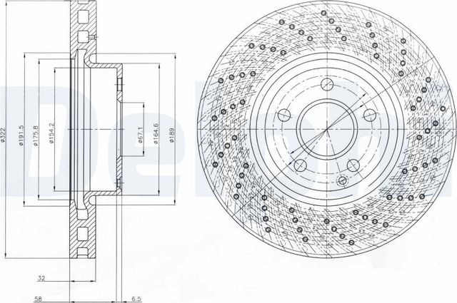 Тормозной диск Delphi. Артикул BG9076C