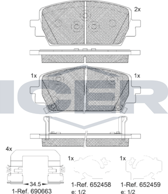 Тормозные колодки Icer. Артикул 182428