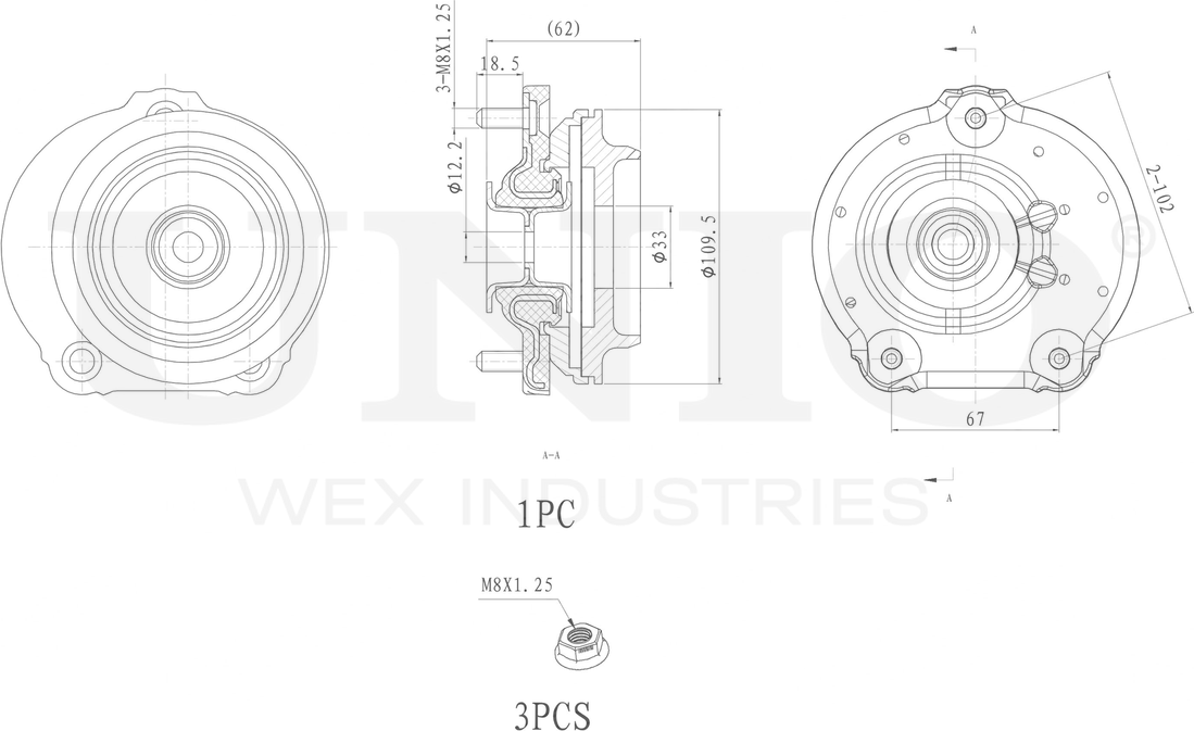 Опора амортизационной стойки (Unio). Артикул RMP-13076