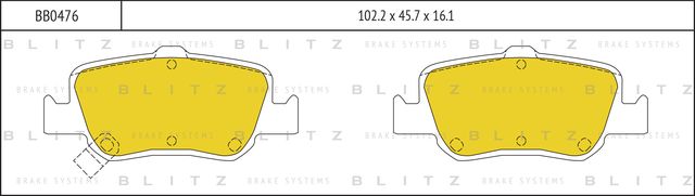 Колодки тормозные TOYOTA AURIS 07- 1.33-2.2 задн. (Blitz). Артикул BB0476