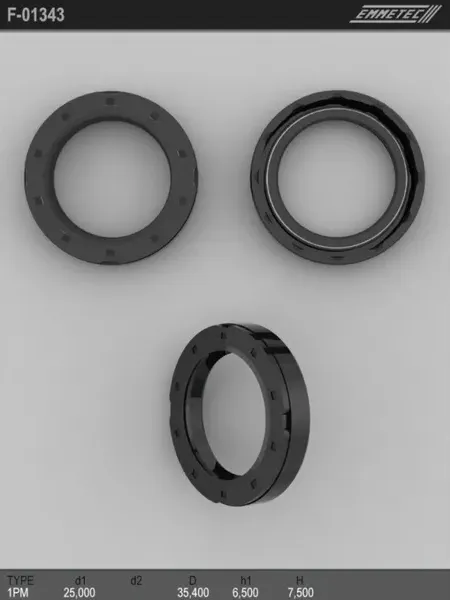 Сальник 25,00/35,40*6,50/7,50 тип 1PM (Emmetec). Артикул F01343