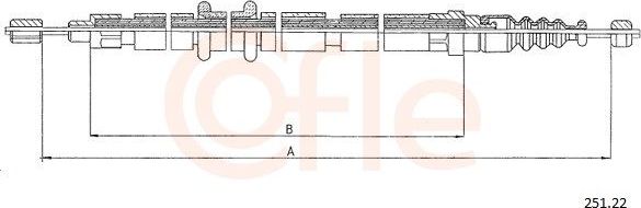 Трос ручника (тросик ручного тормоза) Cofle. Артикул 251.22
