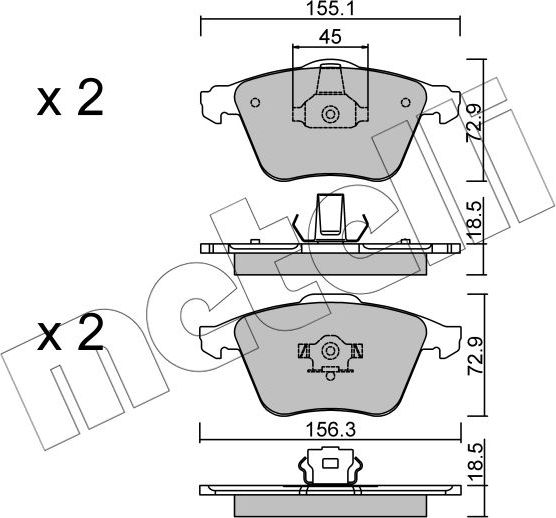 Тормозные колодки Metelli. Артикул 22-0549-3