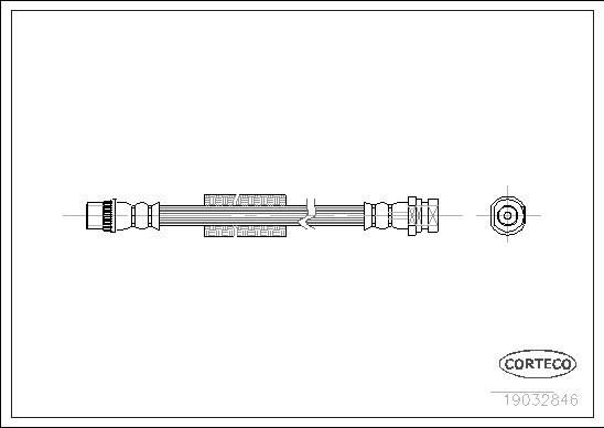 Тормозной шланг Corteco задний правый для Nissan Interstar 2002-2026. Артикул 19032846