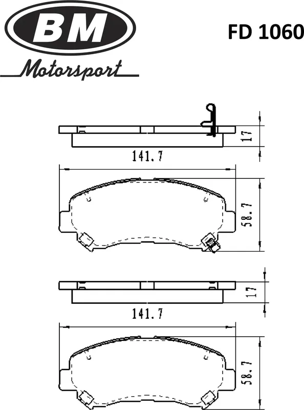 Колодки тормозные дисковые Nissan Qashqai (J10) 2006-2014, X-Trail (T31) 2007-20 (BM). Артикул FD1060
