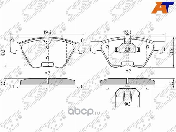 Колодки тормозные FR BMW 5 E60 (SAT). Артикул ST34116763617