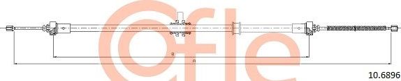 Трос ручника (тросик ручного тормоза) Cofle. Артикул 10.6896