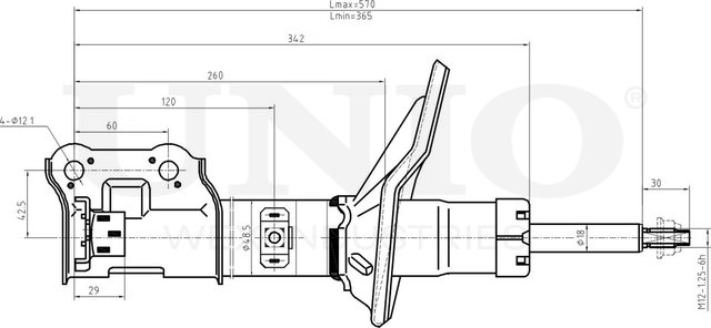 Амортизатор подвески (Unio). Артикул SAB-10105