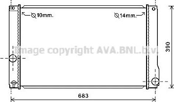 Радиатор охлаждения двигателя AVA для Lexus CT I 2011-2018. Артикул TO2608