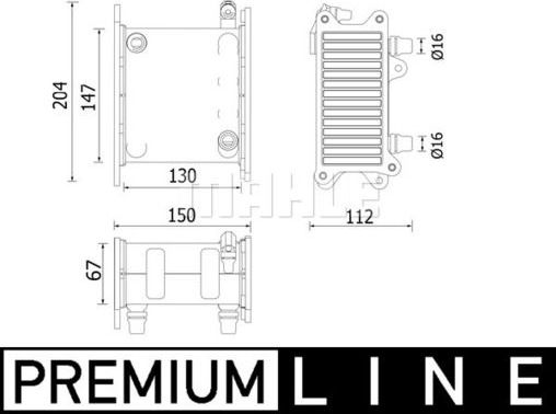 Интеркулер Mahle Premium. Артикул CI 224 000P