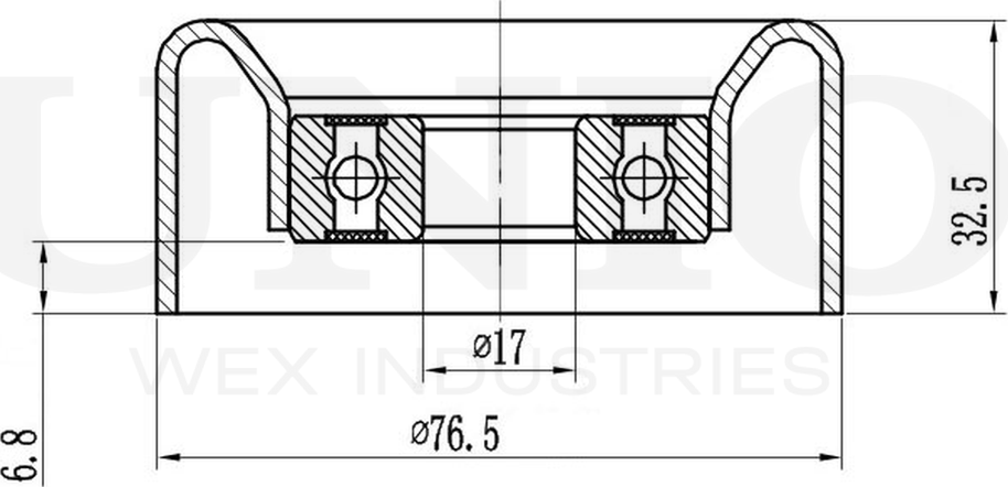 Ролик поликлинового ремня направляющий (Unio). Артикул TNS-10105