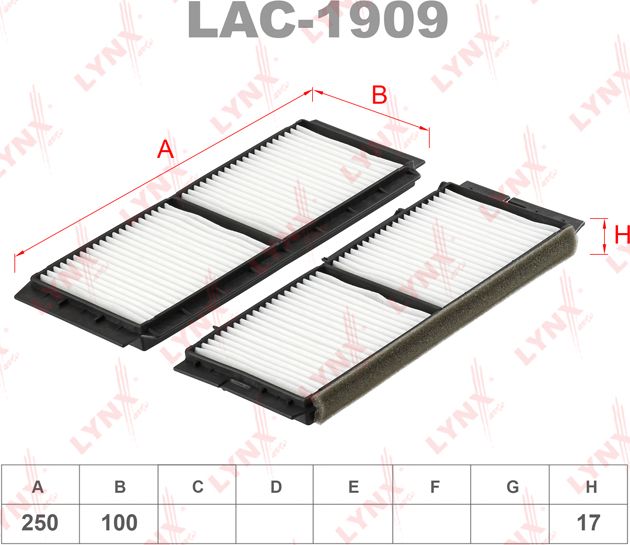 Салонный фильтр LYNXauto. Артикул LAC-1909
