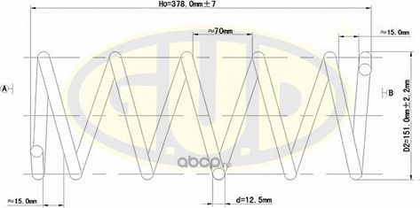 Пружина подвески G.U.D. передняя для Ford Focus I 1998-2004. Артикул GCS027572