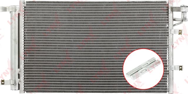 Радиатор кондиционера (конденсатор) LYNXauto для Kia Spectra II 2004-2009. Артикул RC-0064