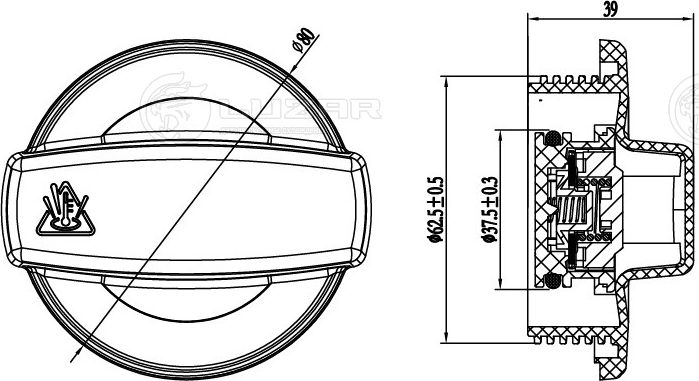 Крышка расширительного бачка VAG A4/A6/A8 97-/04- Luzar (полимерный материал). Артикул LL 1809