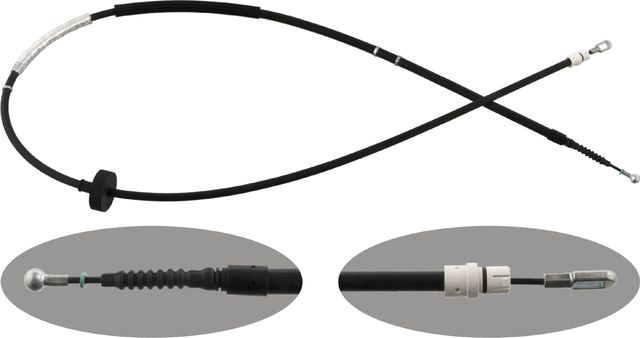 Трос ручника (тросик ручного тормоза) Febi Bilstein задний левый для Audi A4 III (B7) 2004-2008. Артикул 48304