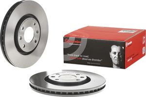 Тормозной диск Brembo PRIME LINE - UV Coated передний для Citroen C3 II 2009-2016. Артикул 09.9619.11