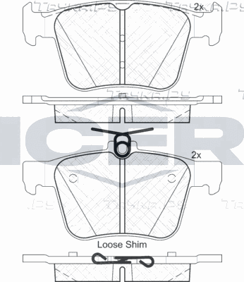Тормозные колодки Icer задние для SEAT Tarraco I 2018-2026. Артикул 182098