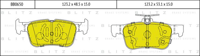 BB0650_колодки дисковые задние!/ Ford Mondeo V 1.6/2.0/2.0TDCI 13 (Blitz). Артикул BB0650
