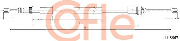 Трос ручника (тросик ручного тормоза) Cofle. Артикул 92.11.6667