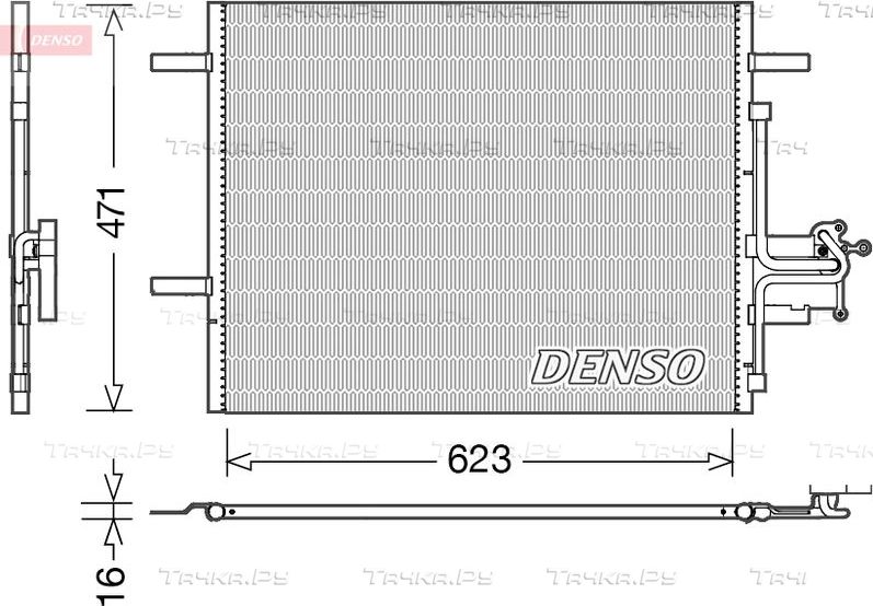 Радиатор кондиционера (конденсатор) Denso для Volvo V70 III 2013-2016. Артикул DCN33010