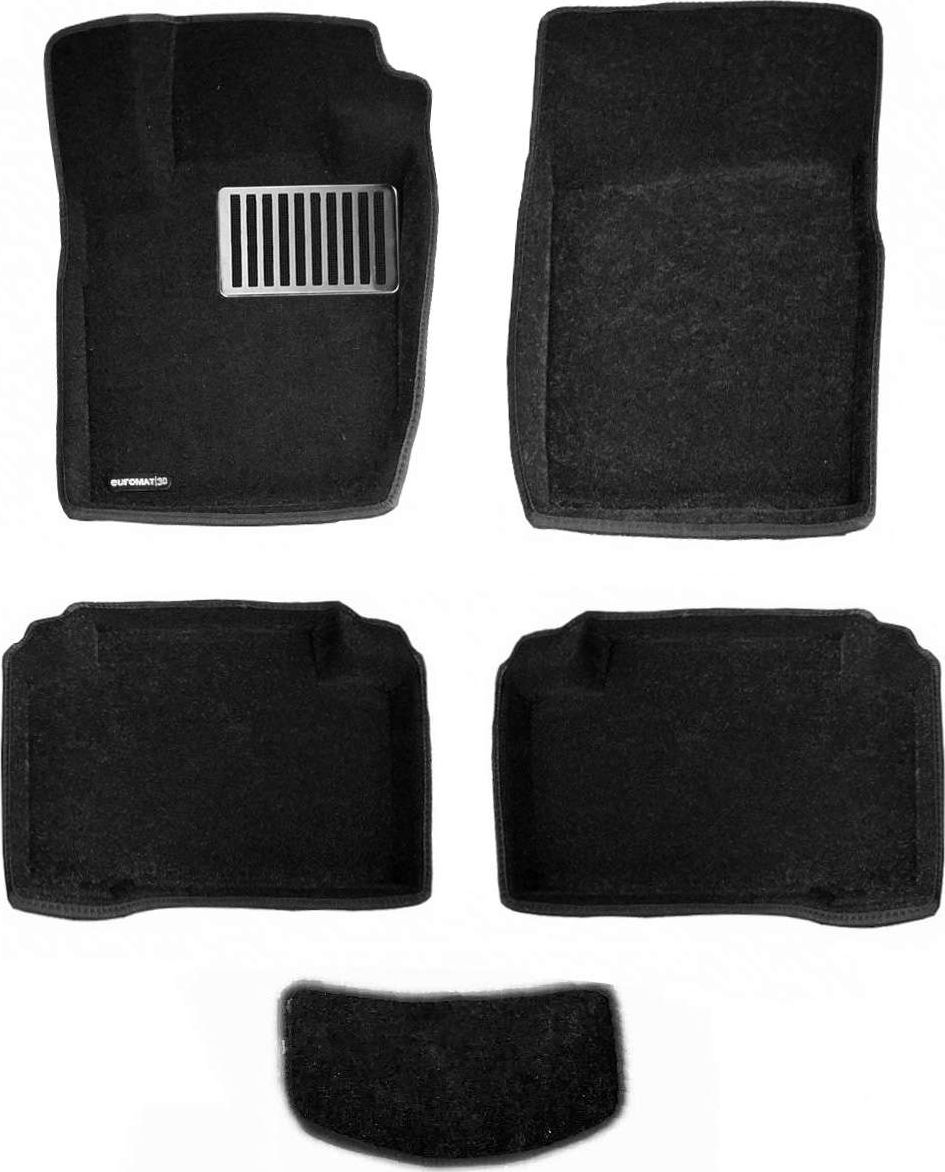 Коврики текстильные Euromat 3D Lux для салона Mitsubishi Montero Sport III рестайлинг 2019-2026 ЧЕРНЫЕ. Артикул EM3D-003603