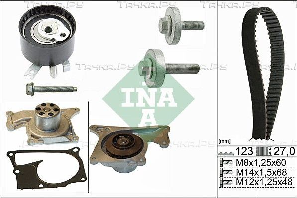 Помпа (водяной насос) с комплектом ремня ГРМ Ina для Nissan Cube Z12 2010-2026. Артикул 530 0197 32
