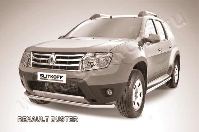 Защита Slitkoff переднего бампера d57 для Renault Duster I 2010-2015. Артикул RD003