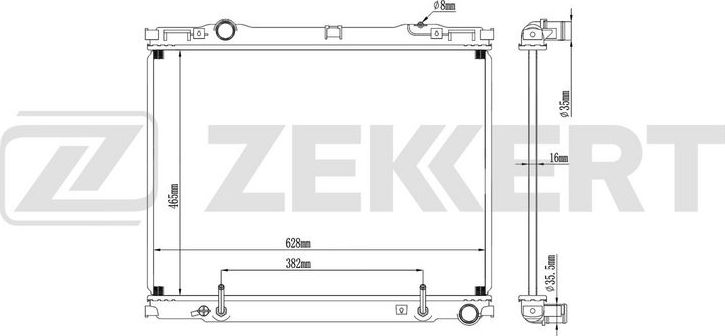 Радиатор охлаждения двигателя Zekkert (алюминий). Артикул MK-1709