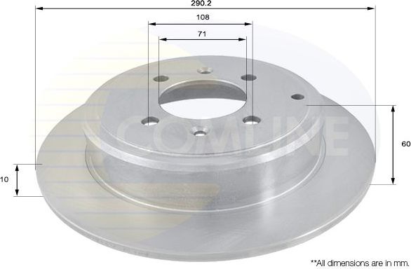 Тормозной диск Comline задний для Peugeot 406 I 1995-2004. Артикул ADC1524