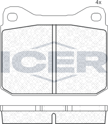 Тормозные колодки Icer для Mercedes-Benz SL-Класс III (R107, C107) 1971-1981. Артикул 180140