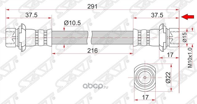 ШЛАНГ ТОРМОЗНОЙ TOYOTA HILUX SURF  LAND CRUISER P (SAT). Артикул ST9094702862