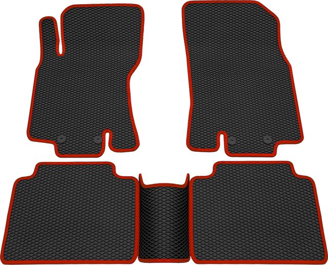 Коврики Rezkon EVA для салона Nissan X-Trail T32 2015-2026 Красный кант. Артикул 9025035204