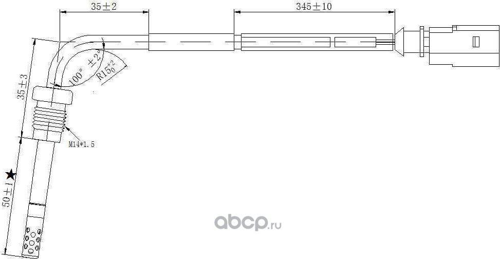 Датчик температуры выхлопных газов (Magtechnic). Артикул MAG0042OG