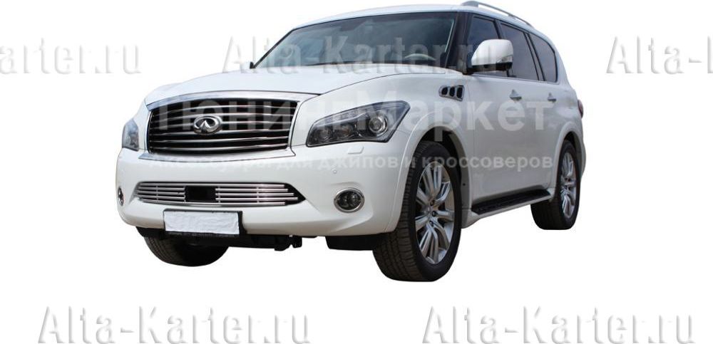 Накладка на решётку воздухозаборника НИЖНЯЯ Союз-96 d16 (хром. заглушка) для Infiniti QX56 III 2011-2013. Артикул INQX.97.2182