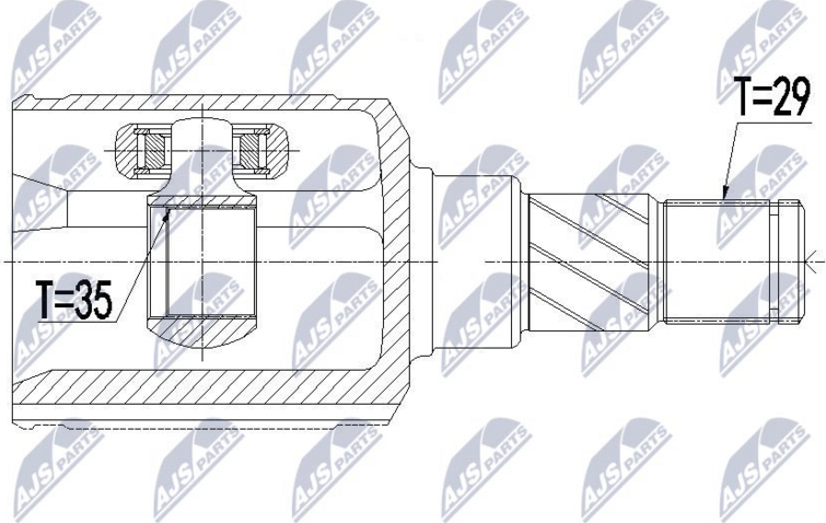 Полуось (привод в сборе, приводной вал) NTY. Артикул NPW-CT-053