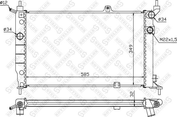 Радиатор охлаждения двигателя Stellox. Артикул 10-25416-SX