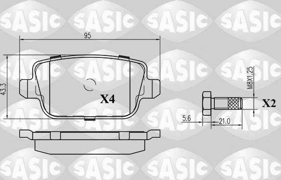 Тормозные колодки Sasic задние для Volvo S80 II 2006-2016. Артикул 6216023