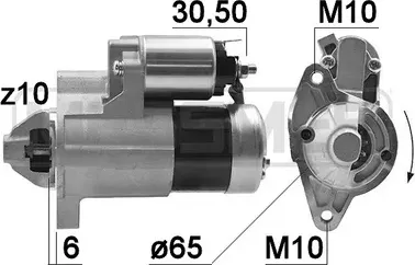 Стартер JEEP GRAND CHEROKEE 01- 2.4 (ERA) ERA. Артикул 220995