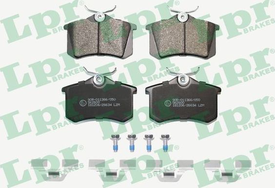 Тормозные колодки LPR задние для Audi A3 I (8L) 1996-2003. Артикул 05P634K