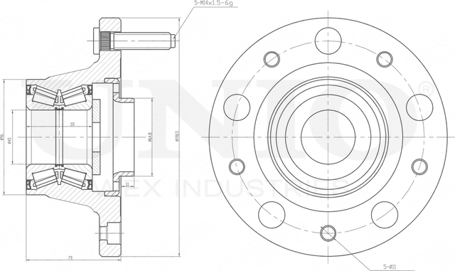 Ступица колеса с интегрированным подшипником (Unio). Артикул HUB-20142