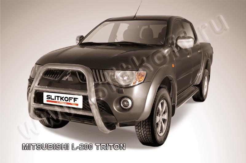 Кенгурятник Slitkoff d76 высокий для Mitsubishi L200 IV Triton 2006-2015. Артикул ML002
