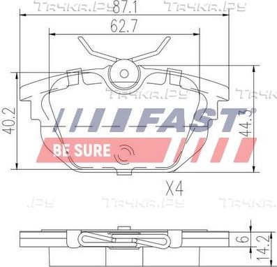 Тормозные колодки Fast. Артикул FT29110