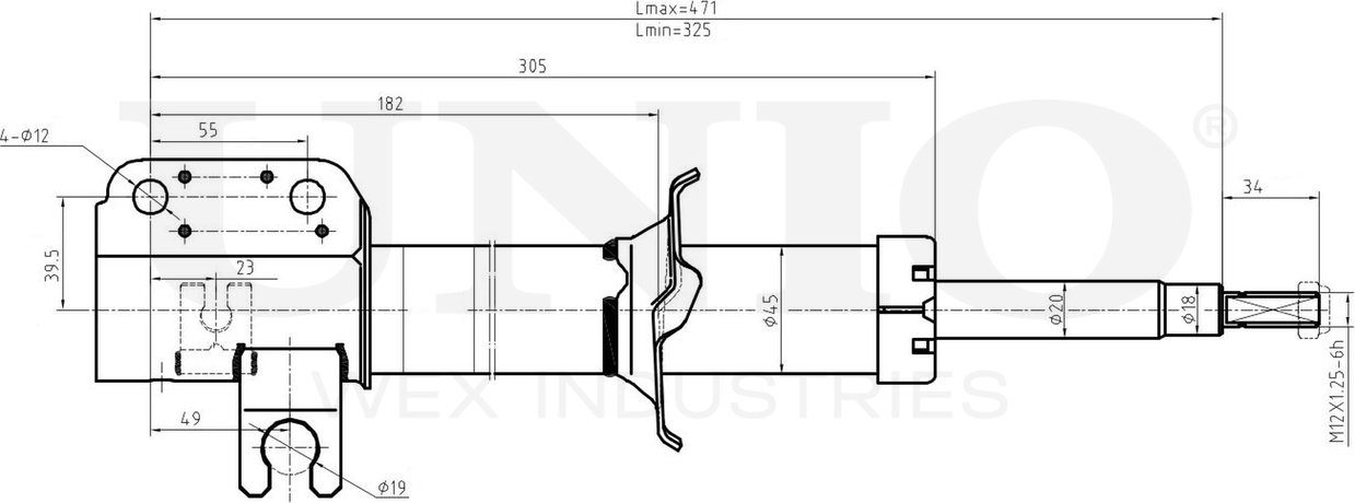 Амортизатор подвески (Unio). Артикул SAB-10285
