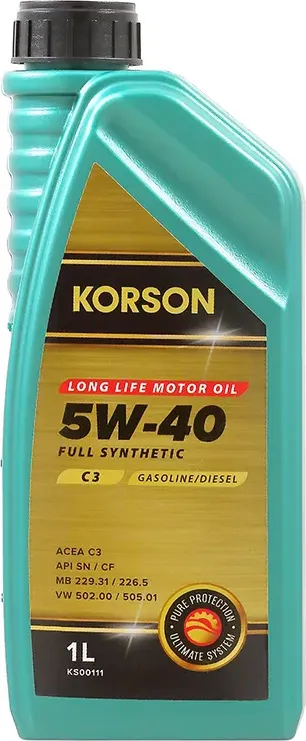 5W-40 FULL SYNTHETIC C3 1л (синт. мотор. масло.) (Korson). Артикул KS00111