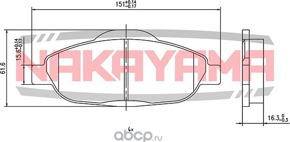 Колодки тормозные (Nakayama). Артикул HP8357NY