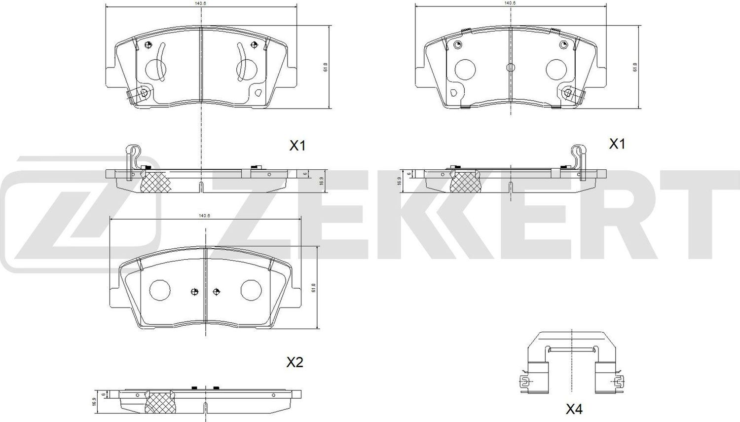 Тормозные колодки Zekkert. Артикул BS-1444